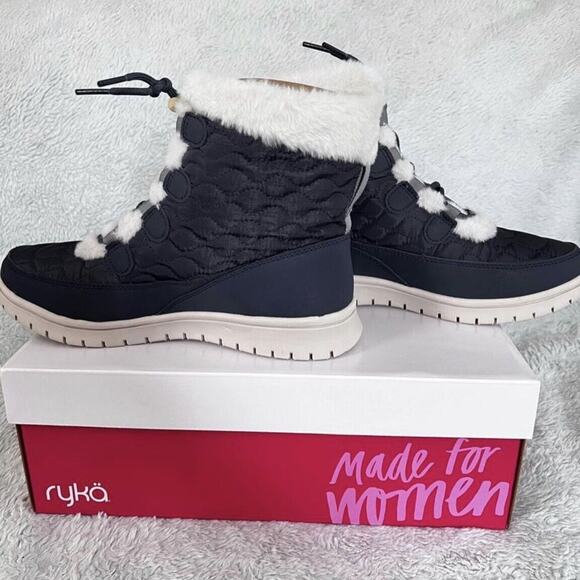 Ryka Womens Size 7 M Blue Snow Bound Water Repellent Faux Fur Winter Boots NIB - Picture 3 of 7